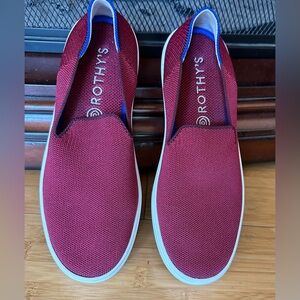 Rothy's classic slip on sneakers in garnet size 8